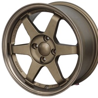 Jantes en alliage JDM en gros 15 16 17 18 pouces 4*120 5*114.3 Noir Bronze Or Argent pour Te37 Deep Dish