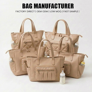 <span class=keywords><strong>Bolsa</strong></span> de <span class=keywords><strong>Maternidad</strong></span> de Cuero Genuino, Elegante Bolso Tote para Bebé con Organizador Multicompartimentos, Bolsillos Laterales y Asa Superior, Servicio OEM/ODM - Product Image 1