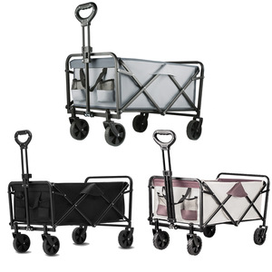 Chariot pliable robuste pour le camping, chariot de transport extérieur, chariot de plage, chariot de voyage pliable - Product Image 1