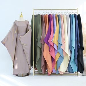 Abbigliamento Islamico Estivo in Poliestere a Prezzi Convenienti, Taglie Forti, Abiti Kaftan Etnici Tinta Unita con Cintura, Abaya di Dubai - Product Image 5