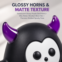 Jouet anti-stress démon, figurine fantôme noir, visage blanc, cornes violettes, toucher doux, cadeau pour enfants et adultes, nouveauté Halloween, vente en gros
