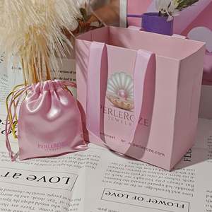 Custom Logo Recyclable Luxury Paper <b>Bags</b> Handle for <b>Clothing</b> Socks Candle <b>Packaging</b> Embossed Screen Printed for Premium - Product Image 4