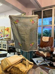 Designer Cotton Embroidered <b>Table</b> Runner Floral Design Premium Quality <b>Table</b> <b>Cover</b> For Home Restaurant Decor - Product Image 3