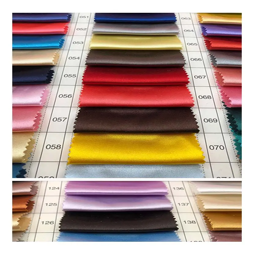 wholesale 50d 75d bridal polyester woven tela satin Shiny Spandex stretch Dubai crepe back silk Satin Fabric For dress