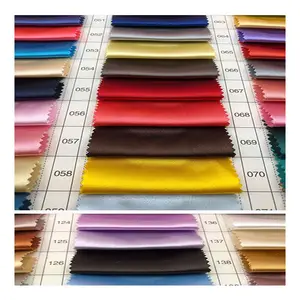 Toptan 50d 50d gelin polyester dokuma tela saten parlak Spandex streç elbise için Dubai krep geri ipek saten kumaş