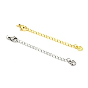Stainless Steel Lobster Clasp Extension Chain Heart Shape For <b>Bracelet</b> Making DIY Jewelry Accessories Gold And Silver Plated - Product Image 2