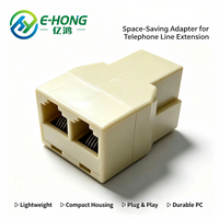 Répartiteur téléphonique E-HONG RJ11 1 entrée 2 sorties 6P4C, adaptateur de ligne téléphonique avec contacts plaqués or, Plug-and-Play pour téléphone et télécopieur