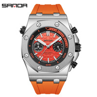 Reloj de Cuarzo Sanda 7027 de Alta Calidad, Relojes de Cuarzo con Correa de Silicona, Reloj de Pulsera Deportivo Informal Luminoso para Hombre