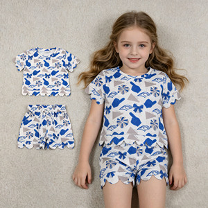 Ensembles de vêtements d'été pour filles, style décontracté, avec motifs festonnés, pour équipes scolaires et mascottes, collection RTS Boutique - Product Image 1