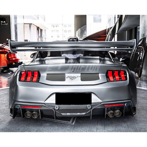 Aileron arrière style GTD V2 en fibre de carbone partielle, finition brillante/mate, tissage 3K/6K/12K pour Ford Mustang Gen6 Gen7 S550 S650 - Product Image 2