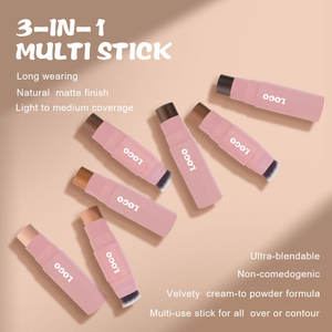 Stick correcteur de teint imperméable et non décolorant, éclaircissant 3 en 1 avec pinceau, contouring unisexe, tous types de peau, stick de contour - Product Image 6