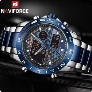 Reloj de Pulsera Naviforce 9171 NF9171 Original de Marca, Resistente al Agua, con Manecillas Luminosas, Cuarzo, Pantalla Digital Doble para Hombre - Product Image 6