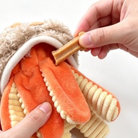 Jouet interactif pour chien en peluche douce en forme de pieuvre, avec fonction vocale et couineur, pour mâcher et mordre