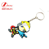 Porte-clés en PVC souple personnalisé, cadeau promotionnel OEM, porte-clés en caoutchouc 3D, porte-clés en PVC pour pompiers