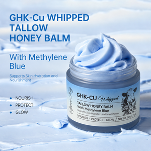 บาล์มน้ำผึ้งผสมเนยวัว GHK Cu ขนาด 60 กรัม พร้อมมอยเจอร์ไรเซอร์สำหรับผิวหน้าและผิวกายในกระปุกฝาสีเงิน สำหรับขายส่ง - Product Image 2