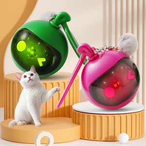 Hot Sale Cute <b>Smart</b> Interactive Automatic Rolling Ball Fluffy Tail Toy Birdsong Touch Activated Squeak for Kittens - Product Image 1