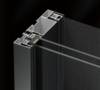 Porte et fenêtres coulissantes en aluminium au design moderne, cadre en alliage d'aluminium avec mécanismes de fenêtre coulissante