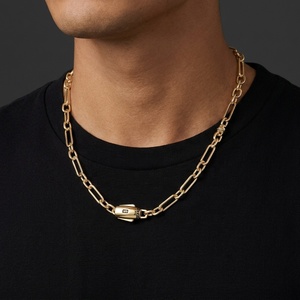 Großhandel Unisex Iced Out Cuban Link Halskette Geometrischer Zirkon Messing Hip-Hop Schmuck 14K Vergoldete Kubische Zirkonia Halskette - Product Image 2