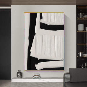 Lienzo abstracto moderno personalizado pintura al óleo de lujo Simple hogar pared arte lienzo decorativo negro blanco diseño estilo Art <span class=keywords><strong>Deco</strong></span> - Product Image 4