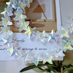 Cuentas de vidrio en forma de estrella de mar de 15 mm, cuentas sueltas de vidrio K9 para la fabricación de joyería - Product Image 1