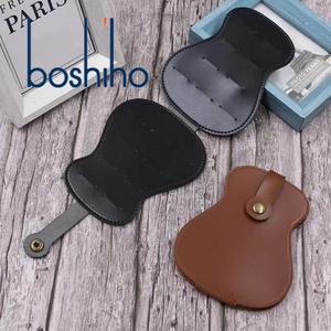 Portable Foldable Guitar Shape Pick Holders Durable Leather Plectrums Bag with Variety Picks Storage Gift for Music Lovers - Product Image 4
