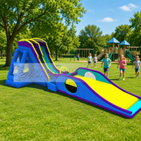 Toboggans aquatiques gonflables géants en PVC bleus pour enfants et adultes, prix d'usine Wolong