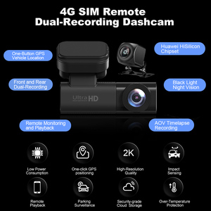 4G CMOS Xe Máy Ảnh Dòng Sống 2K + 1080P Kép Máy Ảnh GPS Theo Dõi Wifi Hotspot Nhiều Báo Động Tầm Nhìn Ban Đêm DVR Dash Cam Zd33 - Product Image 2