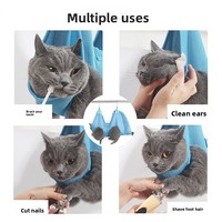 Hamac de toilettage portable tout-en-un pour animaux de compagnie-Nylon souple-Polyester-Chat-Chien-Sangles de retenue pour le nettoyage des oreilles et des ongles