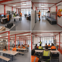 Maison pliable en structure acier préfabriquée avec chambre, design moderne, étanche, compacte, pour camp de construction routière