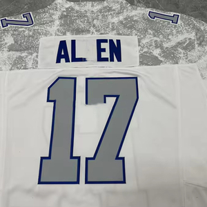 Kedatangan Baru Kustom Buffalo Rivalries # 17 QB # 0 # Jersey Sepak Bola 4 RB Jahitan Jaring Bernapas dengan Nama dan Nomor yang Dapat Disesuaikan - Product Image 2