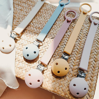 Attache-tétine promotionnelle de qualité alimentaire Clips de tétine en silicone pour bébé Attache-tétine à chaîne