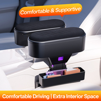 Boîte de rangement pour accoudoir de voiture en gros, organisateur de console centrale réglable avec double porte-gobelets, accessoires intérieurs de voiture