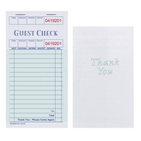 Papier offset personnalisé NCR 1 pli/2 plis/3 plis livre de contrôle des invités pour restaurants/hôtel/serveur de supermarché