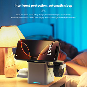 데스크탑 범용 15W 고속 충전 휴대폰 거치대 휴대용 다기능 접이식 마그네틱 3-in-1 무선 충전 스테이션 - Product Image 6