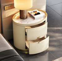 Table de chevet de luxe avec rangement, design créatif, en bois massif