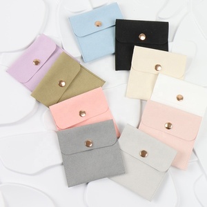 Ultra-Fine Fiber Fabric <b>Jewelry</b> <b>Packaging</b> Bag With Button for Lipstick Gifts and Cosmetics Storage - Product Image 5