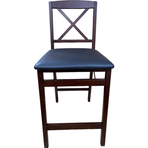 Chaise de comptoir de restaurant coussin en PU pratique et pratique de haute qualité chaise de comptoir pliable en bois simple moderne pour la maison - Product Image 1