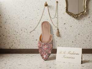 Mules ouvertes pour femmes, décorées de pierres, doublure en PU, semelle en caoutchouc, légères, style ethnique, pour soirée ou décontracté, chaussures tendance à enfiler - Product Image 3