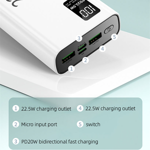 Cargador Rápido PD22.5W, Banco de Energía Portátil de <span class=keywords><strong>10000mAh</strong></span>, Banco de Energía OEM, Cargador Portátil, <span class=keywords><strong>Batería</strong></span> <span class=keywords><strong>Externa</strong></span> de <span class=keywords><strong>10000mAH</strong></span> - Product Image 6