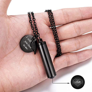 Collier en forme d'aile d'ange, bijou de méditation, support de cendré, avec breloque souvenir, I garde-corps, vous garde à luminosité - Product Image 2