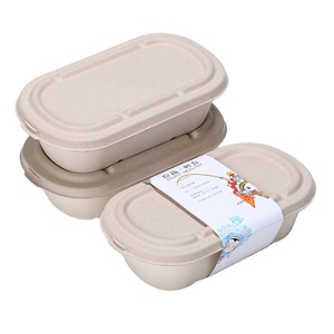 Fiambrera desechable de caña de azúcar, caja de comida con tapa - Product Image 1