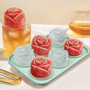 Moule en silicone alimentaire poreux en forme de rose pour glaçons avec couvercle, vente chaude - Product Image 1