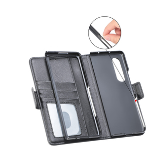 Funda tipo libro abatible con Portalápices para <span class=keywords><strong>Samsung</strong></span> <span class=keywords><strong>Galaxy</strong></span> Z, funda plegable de cuero sintético para teléfono móvil <span class=keywords><strong>Samsung</strong></span> <span class=keywords><strong>Galaxy</strong></span> Z 4 5G - Product Image 2