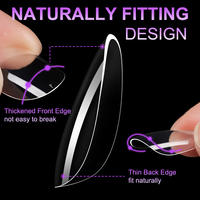 Fabricant de faux ongles ronds personnalisés 120/240Pcs Full Cover Traceless Acrylic Clear Short Round Nail Tips for DIY Nail Salon