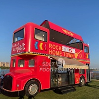 Grand bus à deux étages américain rétro voiture-restaurant café crème glacée boisson camion de nourriture nouveau camping restaurant chariot remorque à vendre