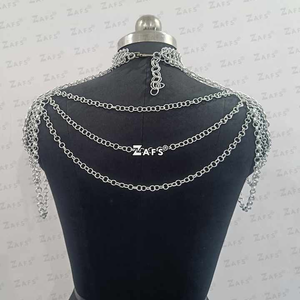 Anillo de salto de aluminio pequeño pulido para gargantilla Medieval de estilo tradicional Collar de cota de malla joyería de hombro para Ren Faire Festival - Product Image 4