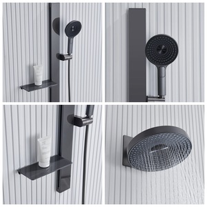 Juego de Ducha de Pared con Acabado Cromado, de Lujo, con Pantalla Digital de Temperatura Constante, Tres Funciones, con Ducha de Mano, para el Hogar - Product Image 2