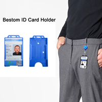 Porte-badge rigide en plastique horizontal/vertical de haute qualité OEM ODM, élégant et durable, adapté pour protéger les cartes d'identité rigides