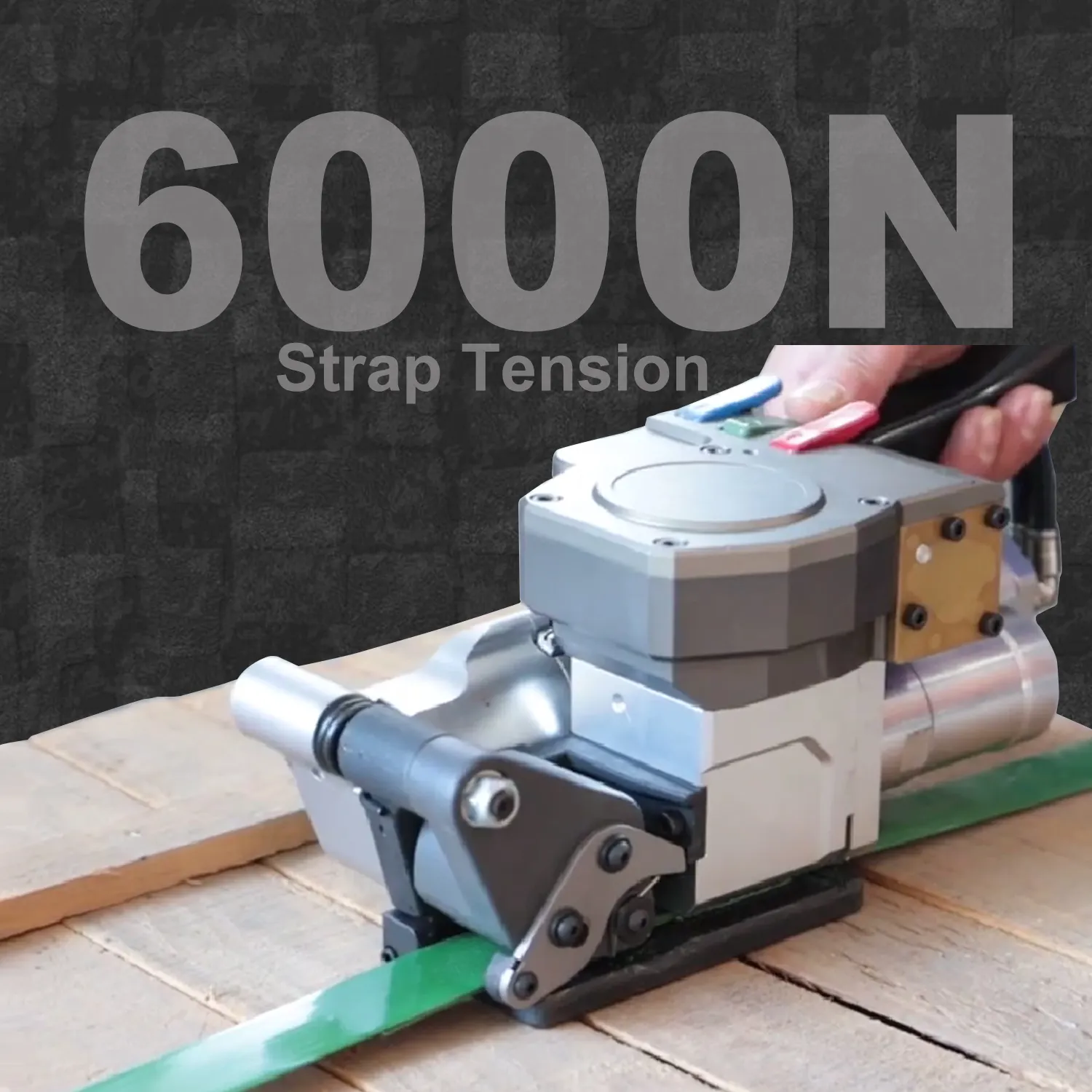 Pneumatic Power Operated Strap width 32mm PP/PET Packing Tools 6000N Pulls Strapping Friction Welding Sealing Strapping Machine