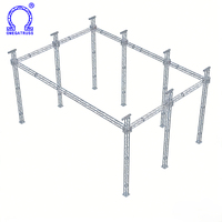 OMEGATRUSS Soporte de Altavoz Plegable de Aleación de Aluminio, Torre de Elevación para Luces de DJ, Antioxidante, Instalación Rápida, Patrón Triangular/Cuadrado